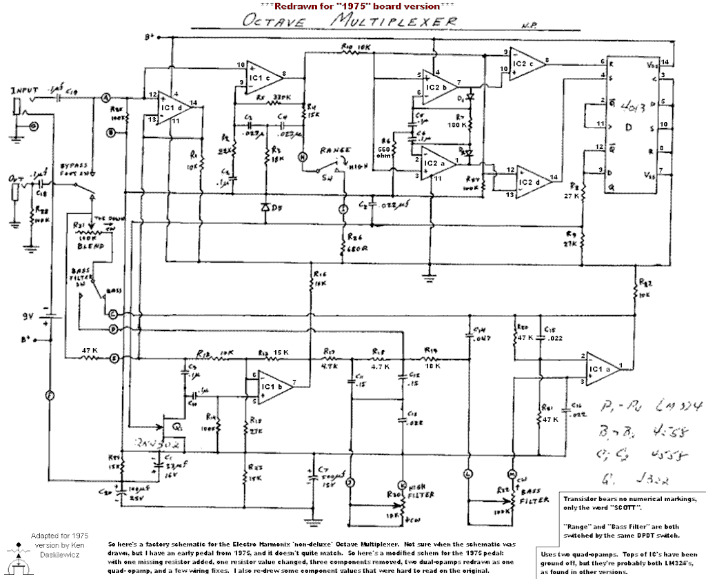 Here's an alternate EH Octave Multiplexer Schematic, 1975 (if anyone